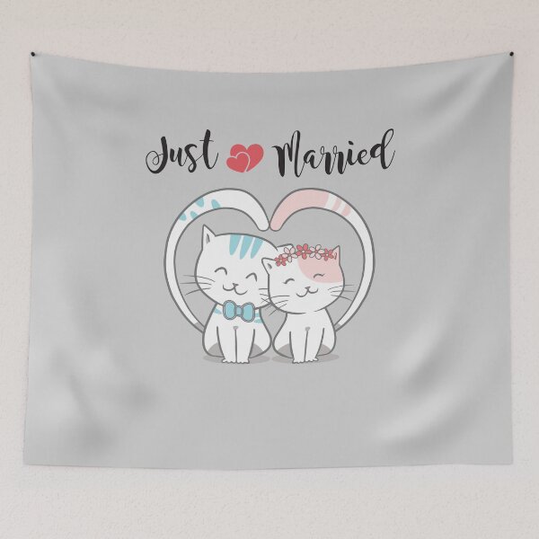Item preview, Just Married Cat Wedding Couple designed and sold by BuxomBabe21.