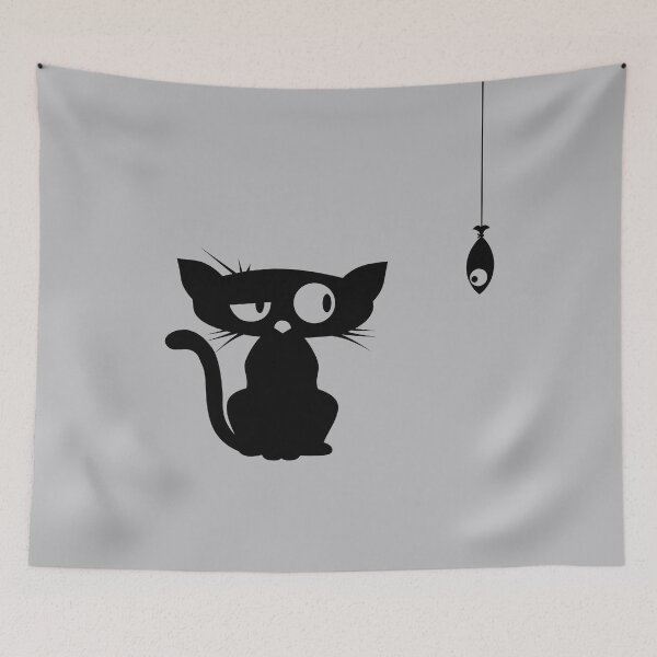 Item preview, Funny Cat and Fish designed and sold by elizaldesigns.