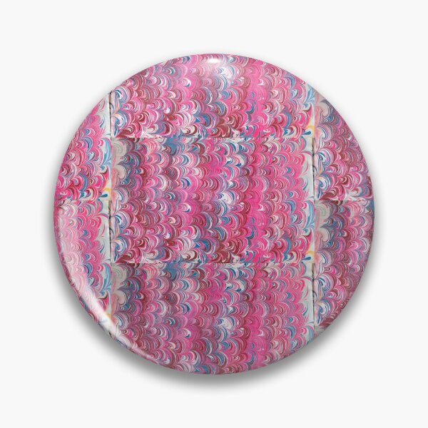 Item preview, pink, blue and brown scallopped marbled repeating pattern designed and sold by marblingqueen.