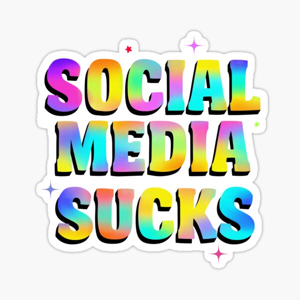 Social media sucks typography Sticker