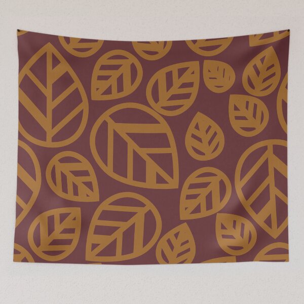 Item preview, Dark Yellow Leaves on Dark Red Background  designed and sold by CRYSTAL WOMACK.