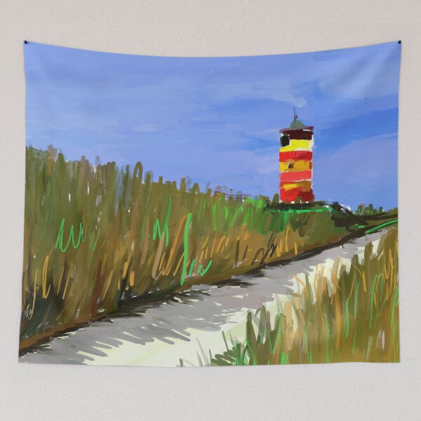 Item preview, lighthouse landscape painting designed and sold by KARTICK DUTTA.