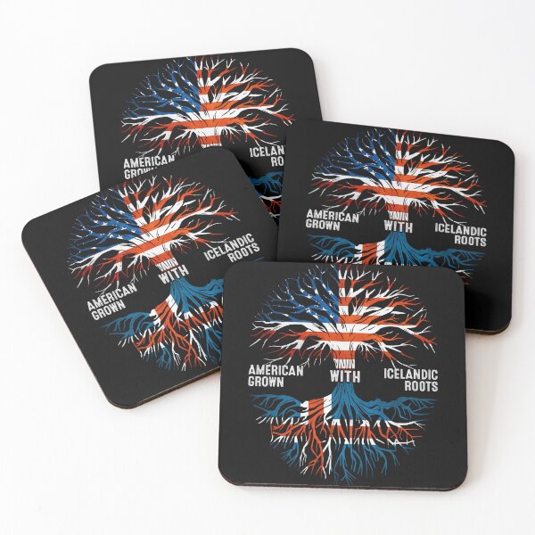 Item preview, American Grown With Icelandic Roots Tree Iceland Flag designed and sold by MoHaCo.
