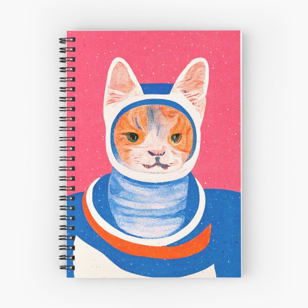 Item preview, Belka Cat Space Retro Poster Vintage Art Space Wall Blue Pink Illustration designed and sold by betternotes.