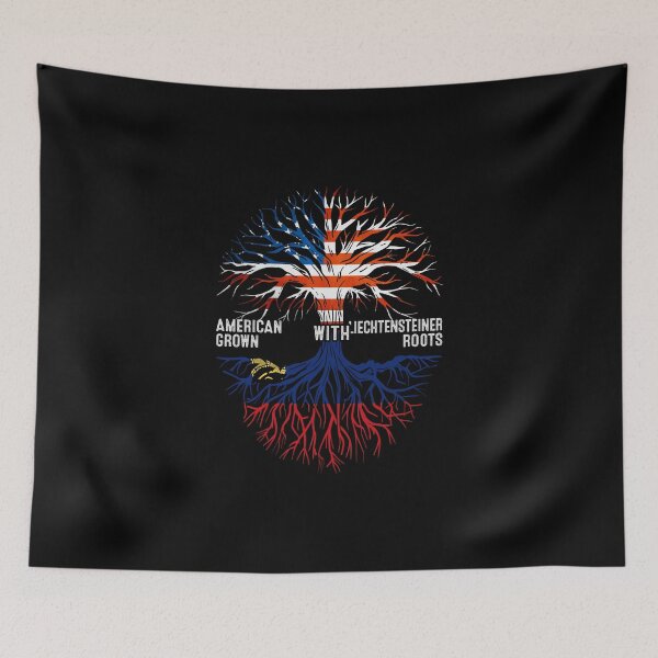 Artikelvorschau, Amerikaner gewachsen mit liechtensteiner Wurzeln Liechtenstein-Flagge entworfen und verkauft von MoHaCo.