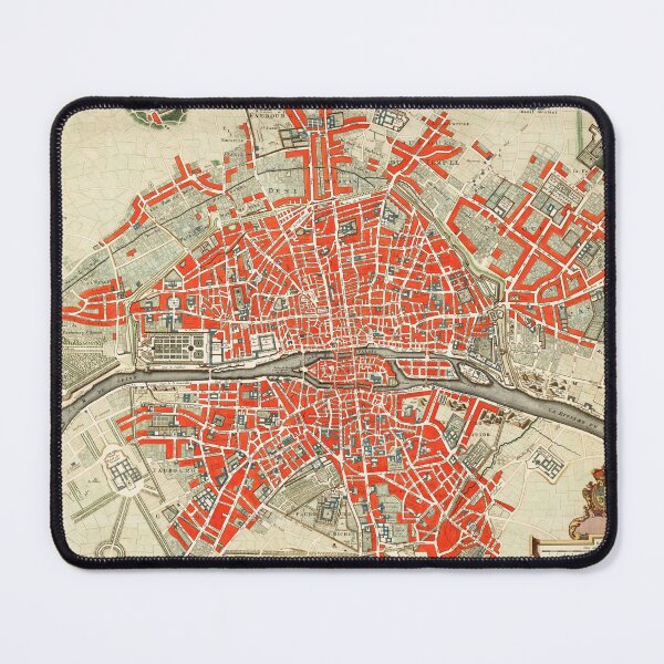 Item preview, Vintage Map of Paris designed and sold by Pemberley-Tees.