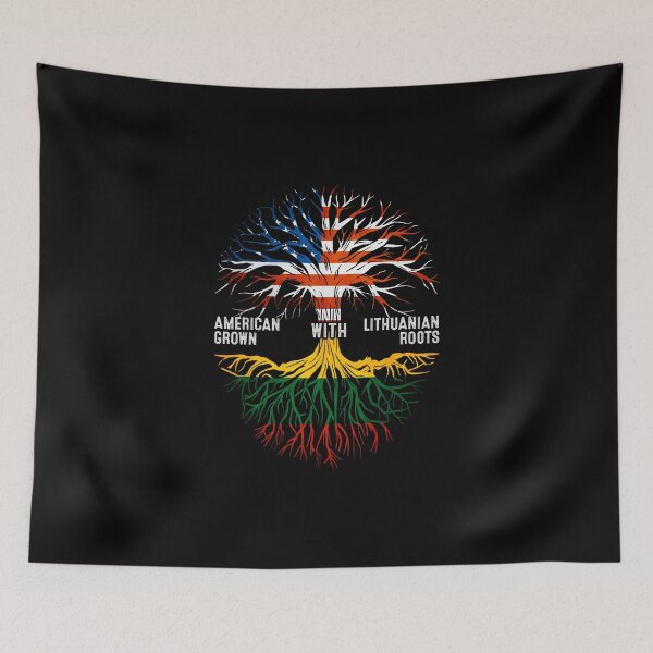 Item preview, American Grown With Lithuanian Roots Tree Lithuania Flag designed and sold by MoHaCo.