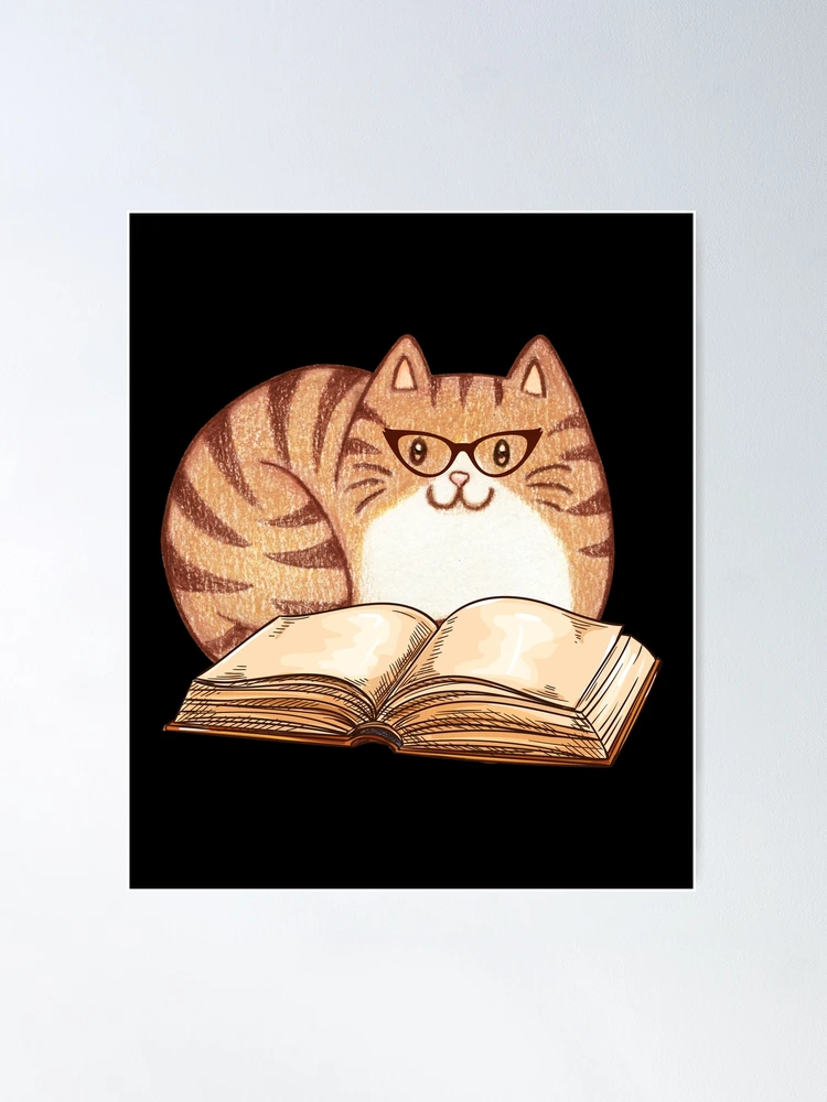 Poster for Sale avec l'œuvre « Les chats adorent lire 2024 » de l'artiste  happymeldcovers