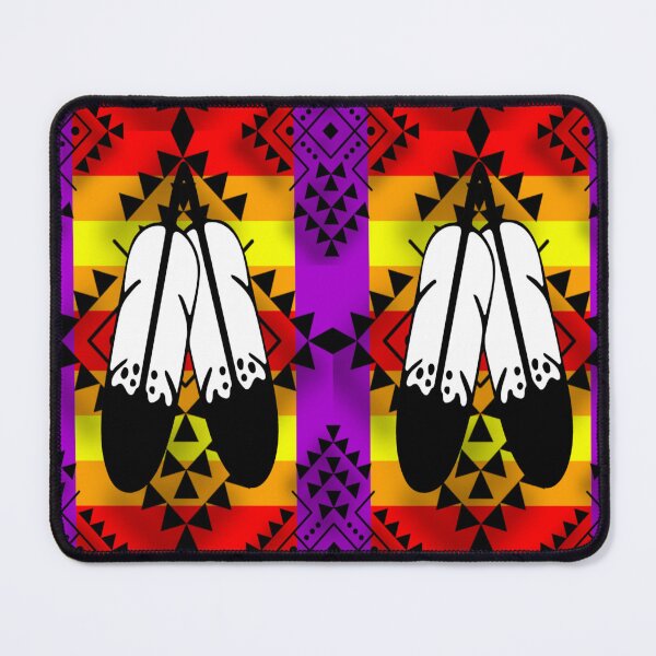 Item preview, Dark Purple / Fire Color / Black Double Feather Native Print designed and sold by JMWCD.
