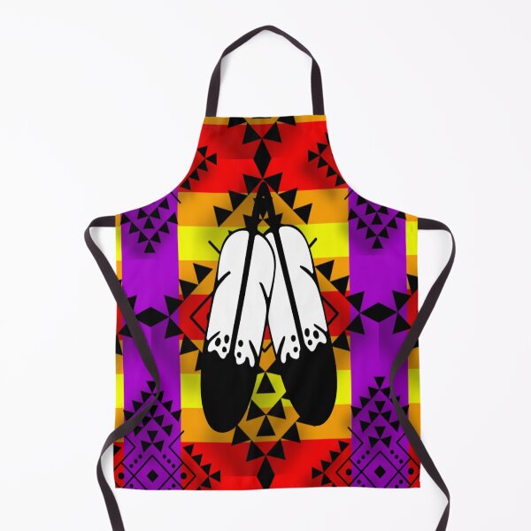 Item preview, Dark Purple / Fire Color / Black Double Feather Native Print designed and sold by JMWCD.
