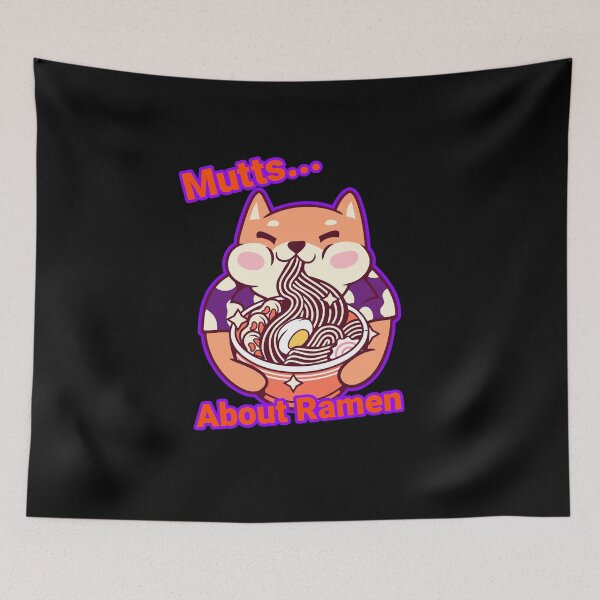 Item preview, Mutts about ramen, happy shiba dog eating noodles, funny pun, kawaii  designed and sold by allycat57.
