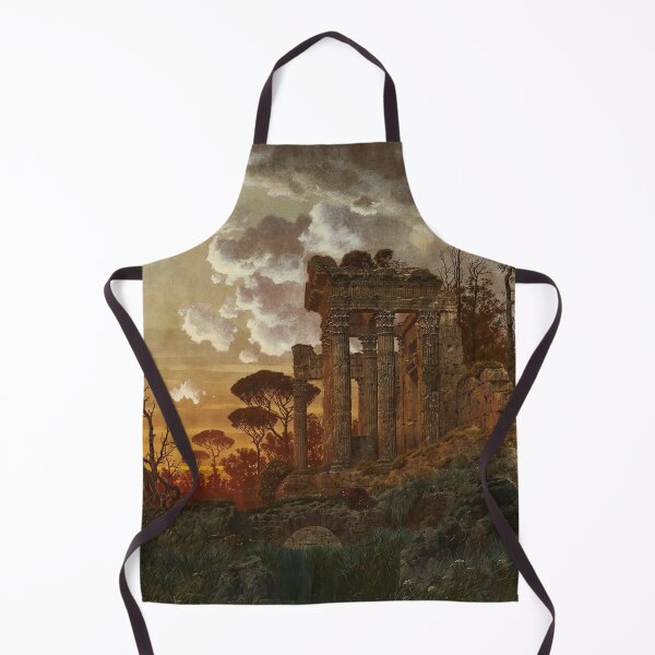 Item preview, Ferdinand Knab Evening Landscape with Ancient Temple Ruins designed and sold by Vintage Designs +.