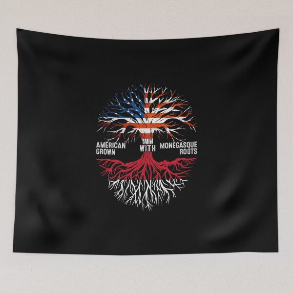 Item preview, American Grown With Monegasque Roots Tree Monaco Flag designed and sold by MoHaCo.