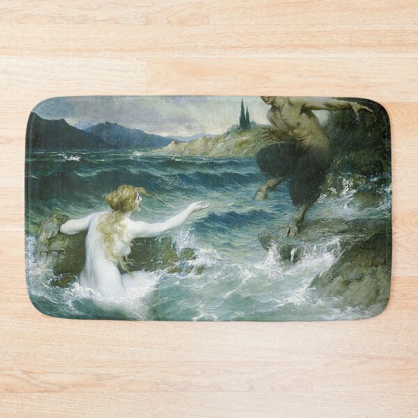 Item preview,  Mermaid Tempting a Satyr into the Water - Ferdinand Leeke designed and sold by Vintage Designs +.