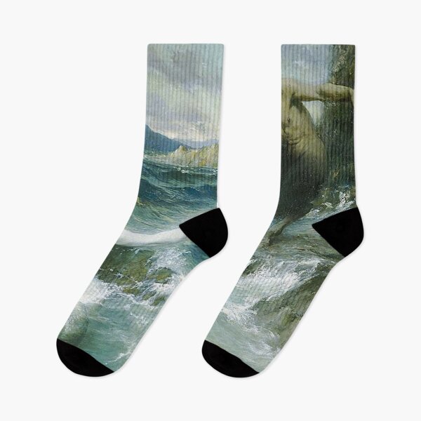 Item preview,  Mermaid Tempting a Satyr into the Water - Ferdinand Leeke designed and sold by Vintage Designs +.