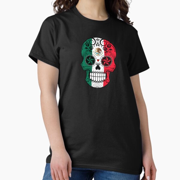 Item preview, Sugar Skull with Roses and Flag of Mexico designed and sold by JeffBartels.