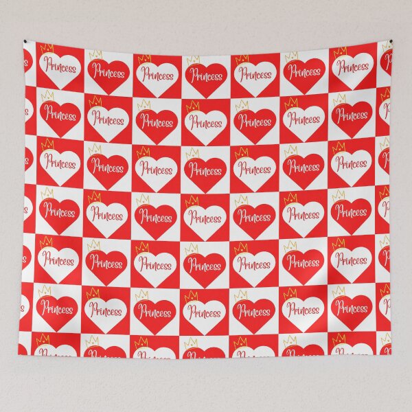 Artikelvorschau, Sissy Princess Heart Squares Pattern - Rot und Weiß entworfen und verkauft von SISSY4SISSIES.