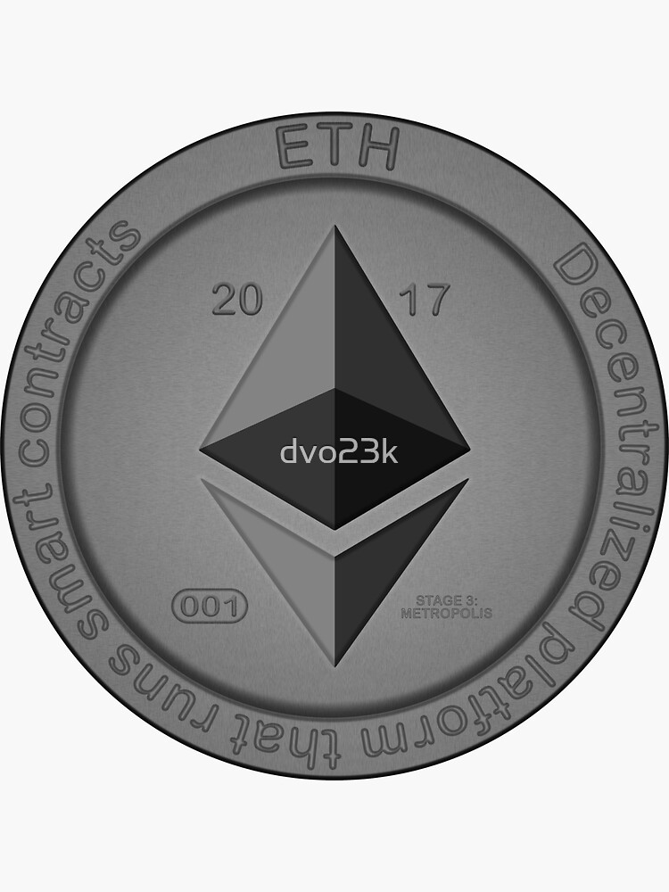 "Silver Ethereum Coin" Sticker by dvo23k | Redbubble