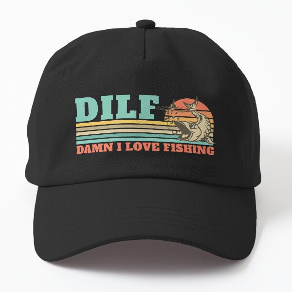 Artikel-Vorschau von DILF Verdammt, ich liebe es, Retro Vintage Sonnenuntergang lustiges Fischen-Geschenk zu angeln, designt und verkauft von EvengoDesign89.