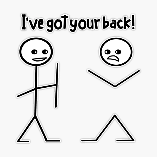 I've got your back! - Funny stick figure meme' Baby Bib
