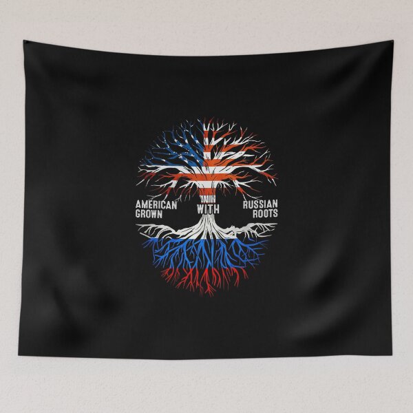 Item preview, American Grown With Russian Roots Tree Russia Flag designed and sold by MoHaCo.