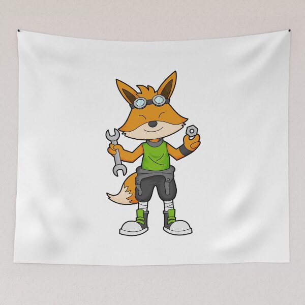 Item preview, Fox as Mechanic with Wrench & Nut designed and sold by Snabdesign84.