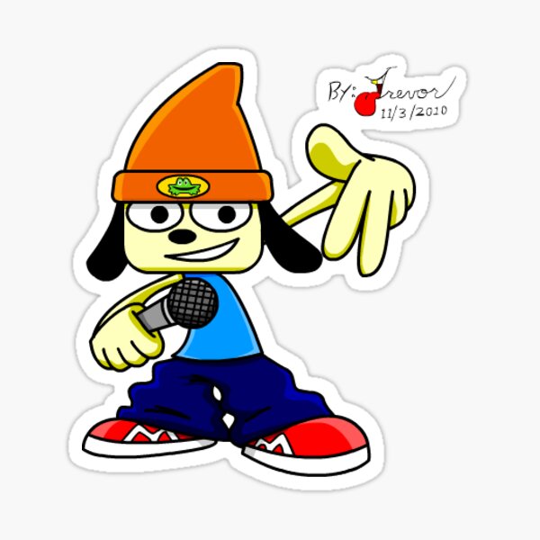 Vista previa del artículo con la obra «Parappa el rapero», diseñado y vendido por Rovertarthead.