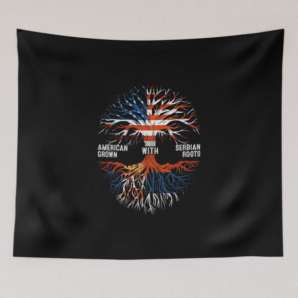Item preview, American Grown With Serbian Roots Tree Serbia Flag designed and sold by MoHaCo.