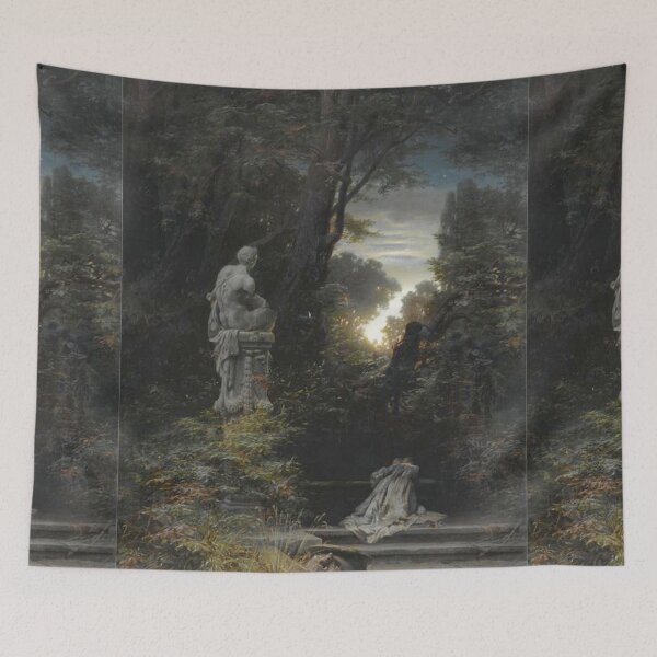 Item preview, A Woman at the Fountain with Rising Moon - Ferdinand Knab  designed and sold by Vintage Designs +.