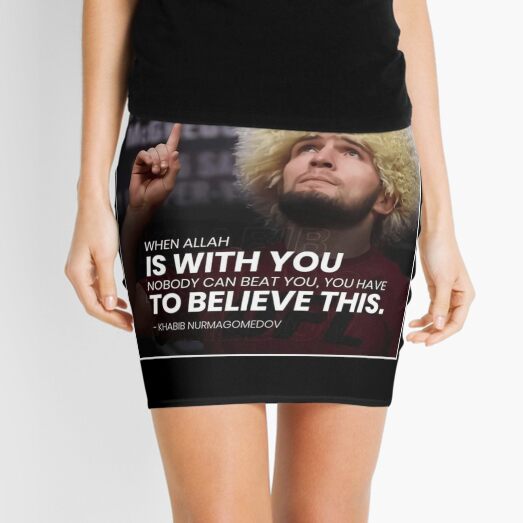 when Allah is with you-khabib  Fitted  Mini Skirt