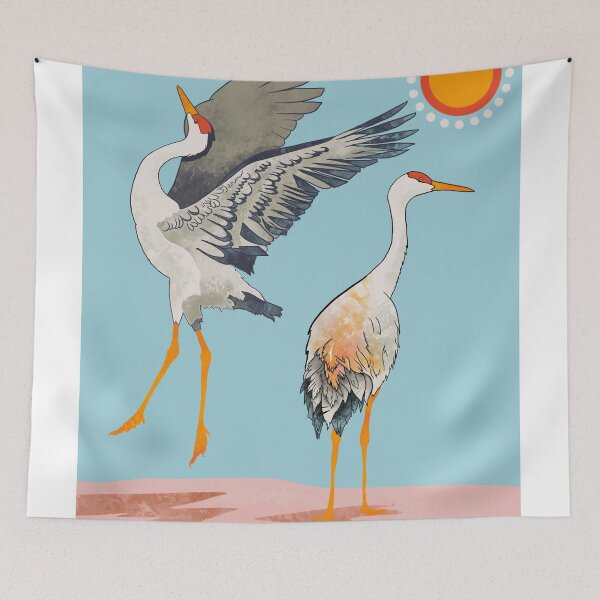 Item preview, Folksy Sandhill Cranes designed and sold by marleywrightart.