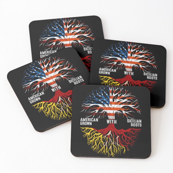 Item preview, American Grown With Sicilian Roots Sicily Flag designed and sold by MoHaCo.
