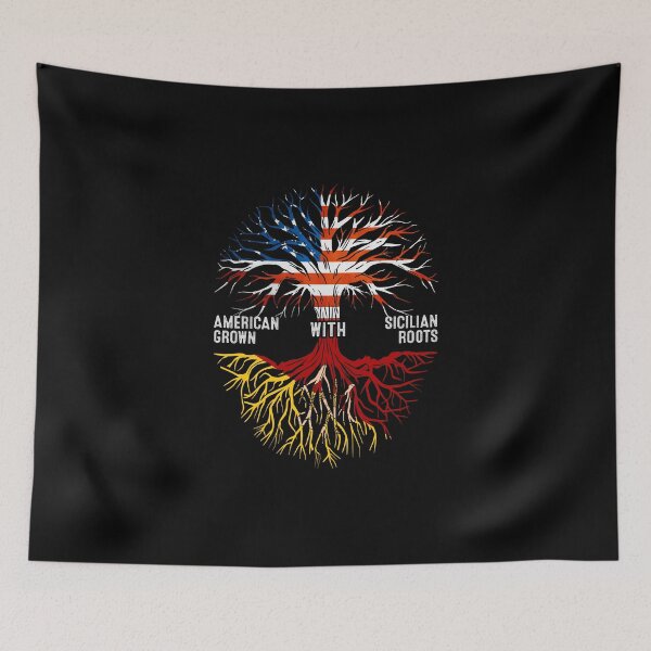 Item preview, American Grown With Sicilian Roots Sicily Flag designed and sold by MoHaCo.