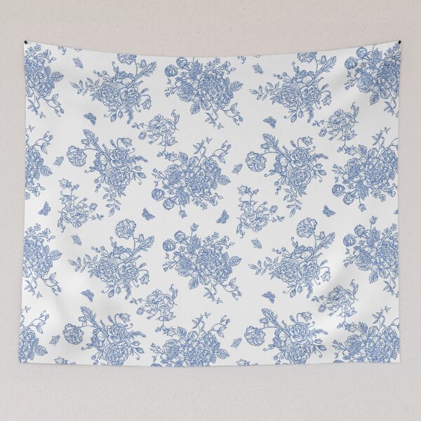 Item preview, Vintage Floral Pattern in Chinese Porcelain Style (Blue, White) designed and sold by ‧͙⁺˚*･༓☾ Moon Saikia ☽༓･*˚⁺‧͙.