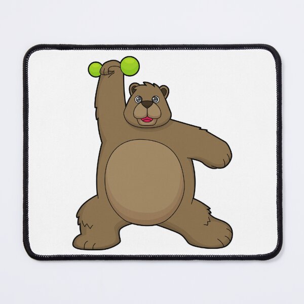 Item preview, Bear with Dumbbell at Yoga Fitness designed and sold by Snabdesign84.