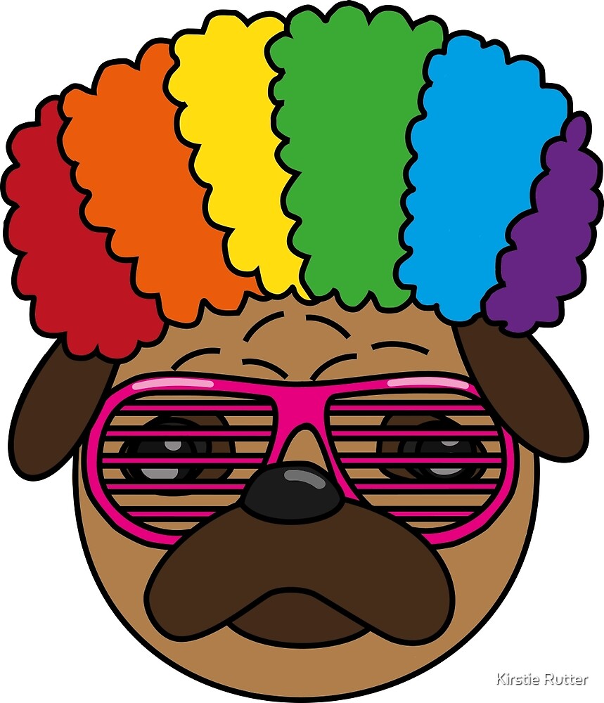 rainbow pug quot archibald the pug rainbow afro quot by kirstie rutter redbubble rainbow pug quot archibald the pug rainbow afro quot by kirstie rutter redbubble