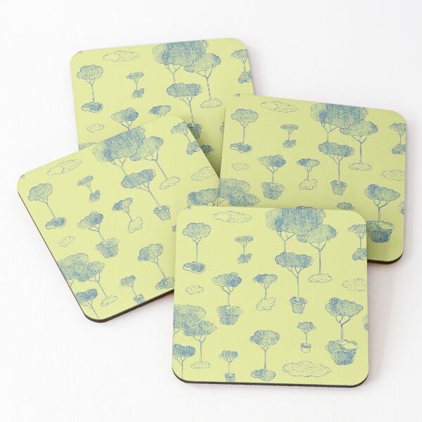 Item preview, Trees and clouds pattern -  blue green designed and sold by Nira-Bar.