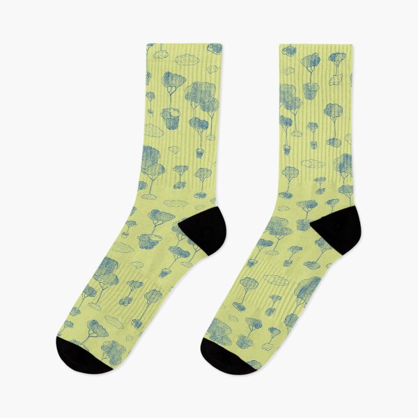Item preview, Trees and clouds pattern -  blue green designed and sold by Nira-Bar.