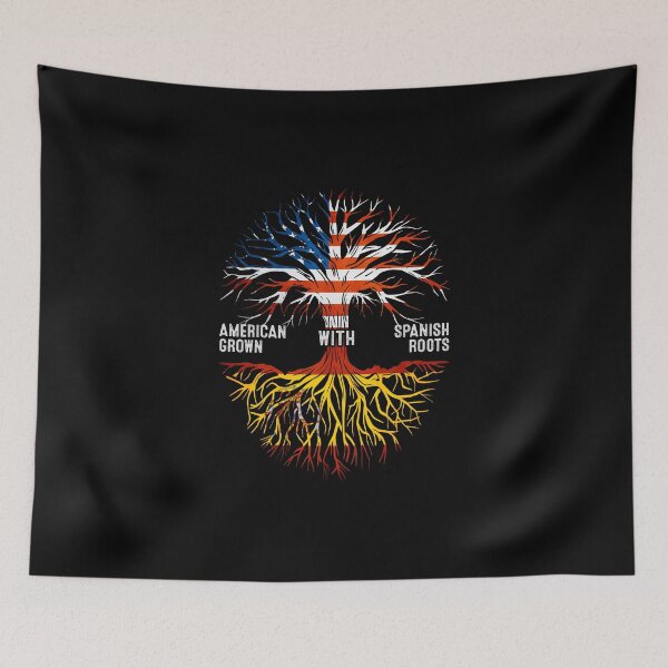 Item preview, American Grown With Spanish Roots Tree Spain Flag designed and sold by MoHaCo.