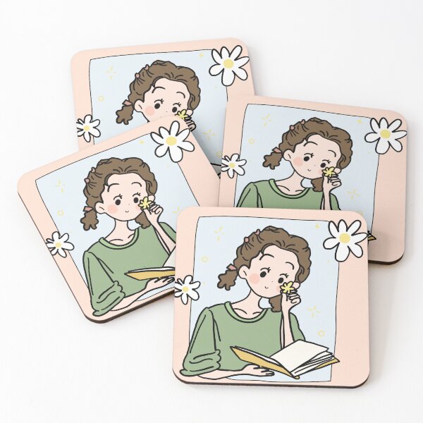Item preview, Cute girl reading book  designed and sold by Mialunaa.