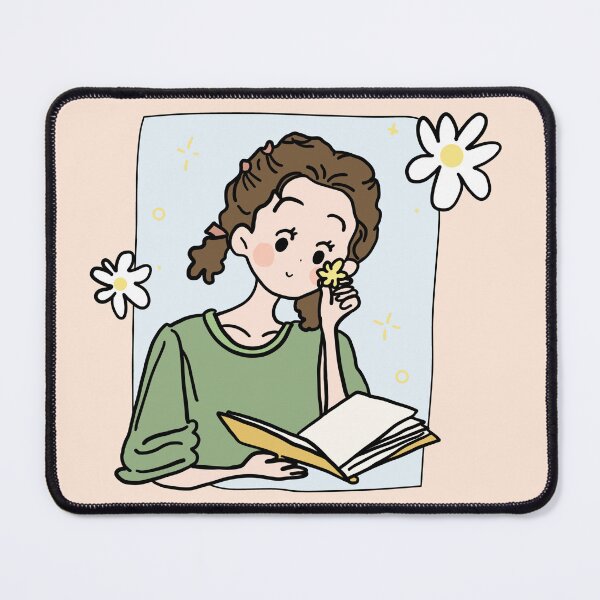 Item preview, Cute girl reading book  designed and sold by Mialunaa.