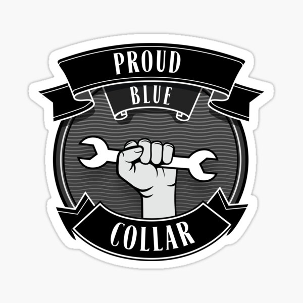 "Proud Blue Collar American Vintage" Sticker for Sale by fiskooriginal