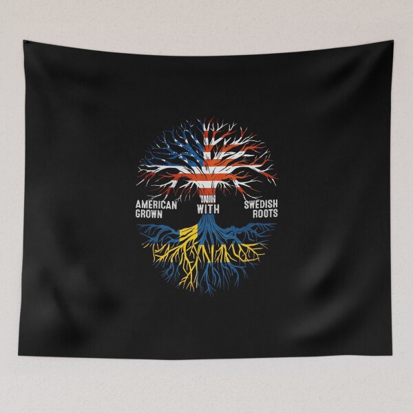 Item preview, American Grown With Swedish Roots Tree Sweden Flag designed and sold by MoHaCo.