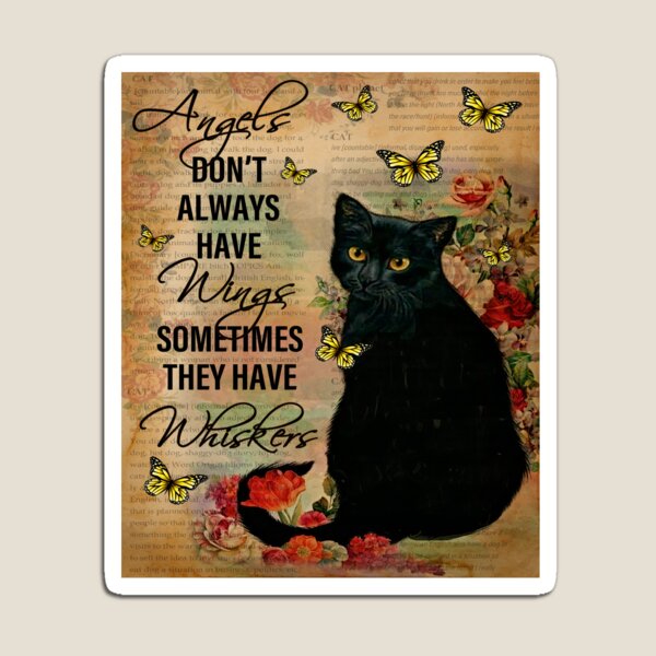 Aperçu de l'œuvre Les anges n'ont pas toujours des ailes, parfois ils ont des moustaches Black Cat créée et vendue par AtmanJosef.