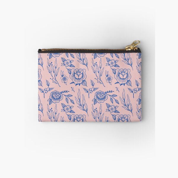 Item preview, Floral Pattern (cobalt and pale pink) designed and sold by mollyviolence.