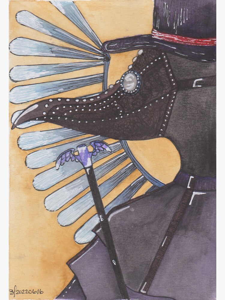 Thumbnail 3 of 3, Sticker, Plague Doctor designed and sold by BariParsche.