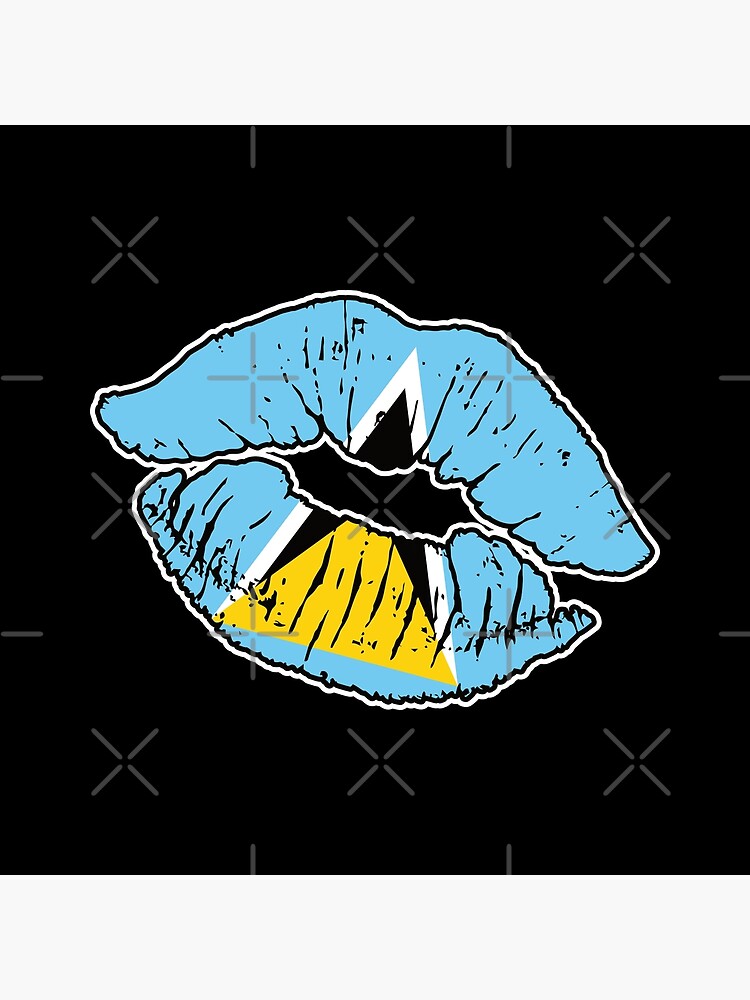 Disover Saint Lucia Saint Lucian Lipstick Love Flag Premium Matte Vertical Poster