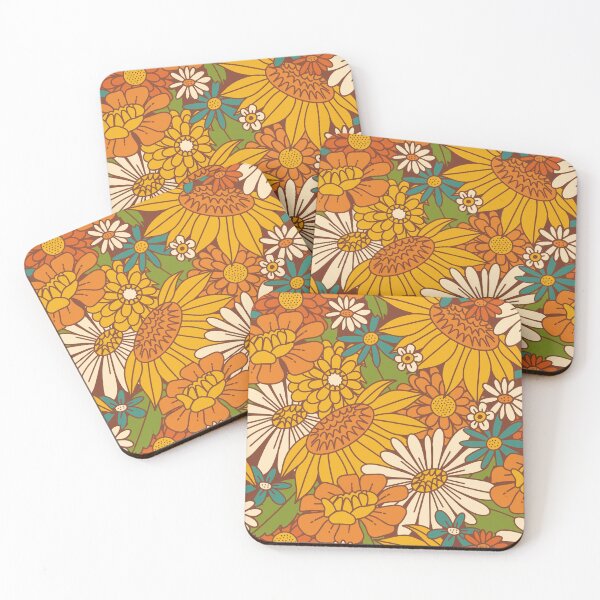 Item preview, 70s Retro Floral designed and sold by latheandquill.