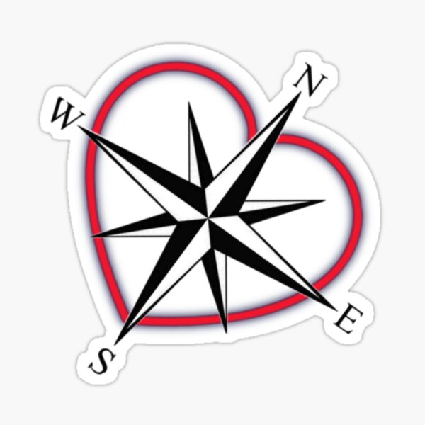 "Funny heart compass." Sticker for Sale by adlkh Redbubble