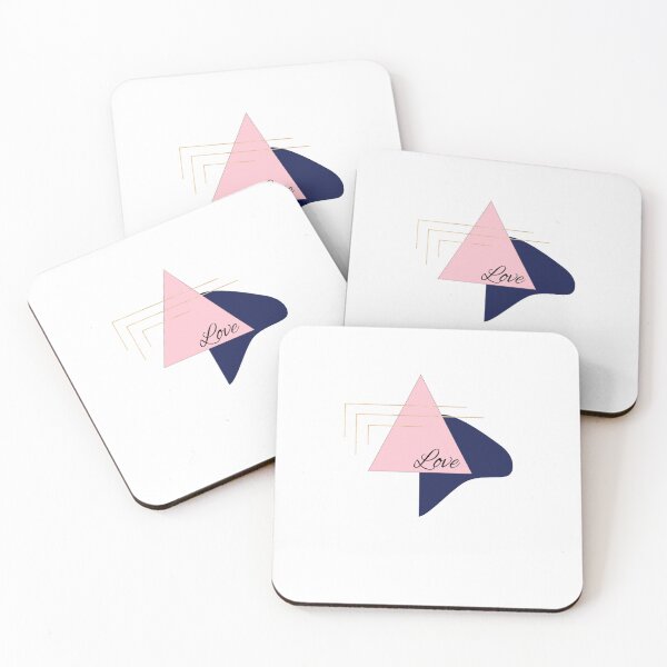 Item preview, Pink, blue, gold and black abstract design (lines and triangle shape) designed and sold by YohanysDesigns.
